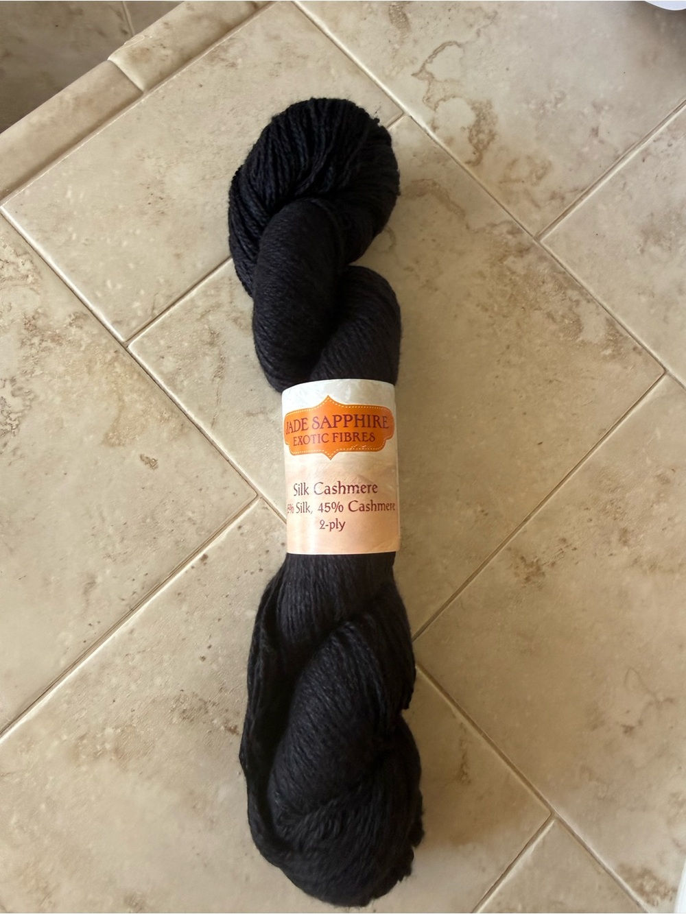 Jade Sapphire Exotic Fibers Silk/Cashmere Scarf Yarn - Black La nuit